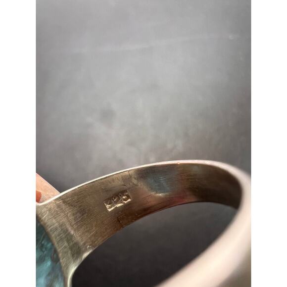 NEW Blue topaz sterling silver ring size 7.5 / 12.43 grams - Picture 6 of 11